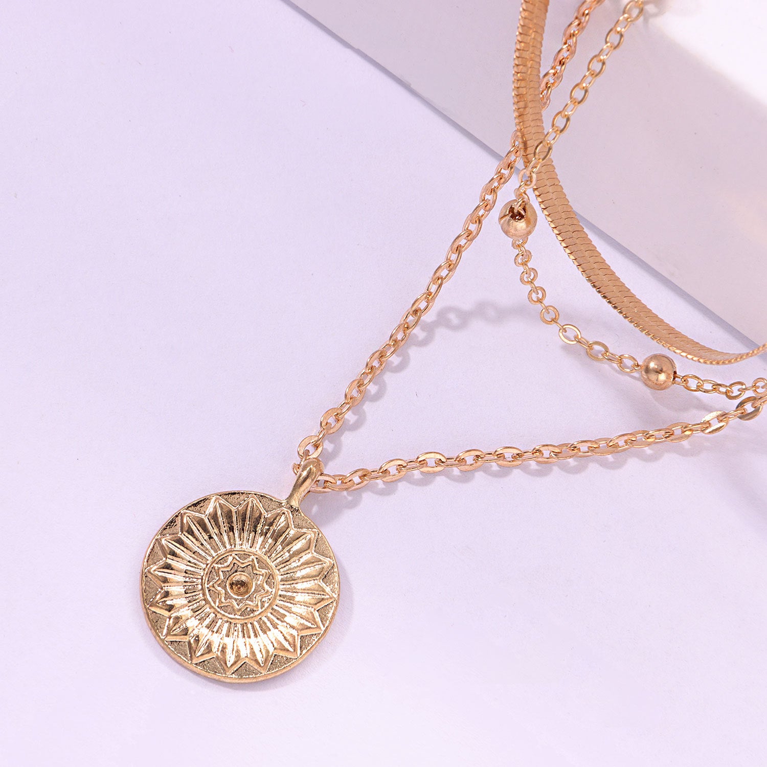 Wholesale Round Tag Alloy Necklace
