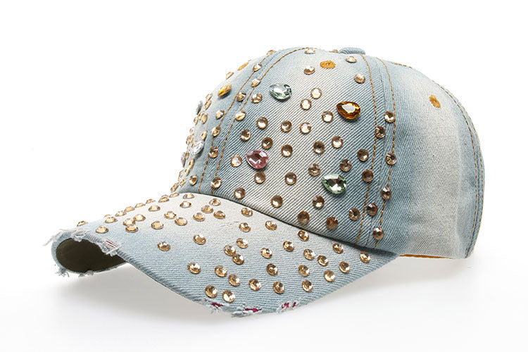 Wholesale Cotton Water Wavy Dot Diamond Baseball Cap