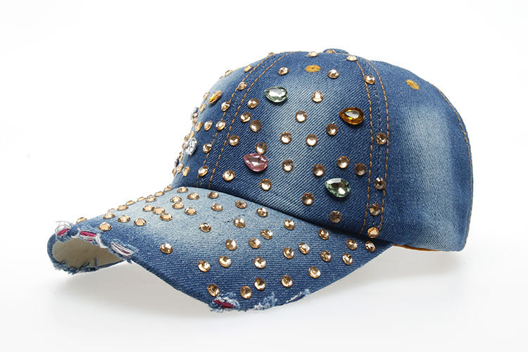 Wholesale Cotton Water Wavy Dot Diamond Baseball Cap