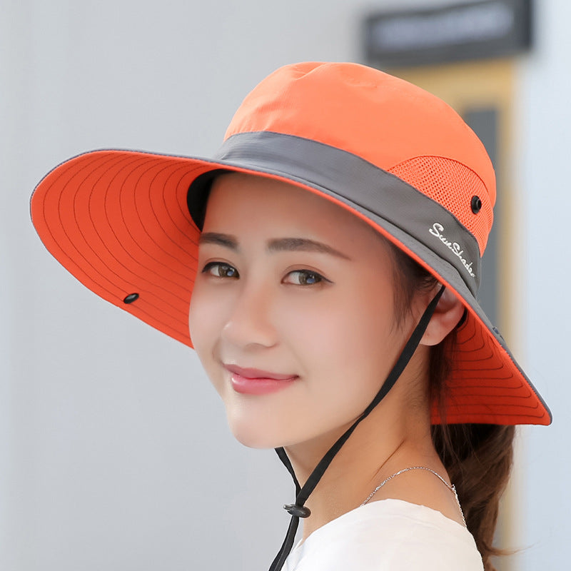 Venta al por mayor Dacron Summer Women's Outdoor Sunshade Hat Sunscreen Fisherman Hat