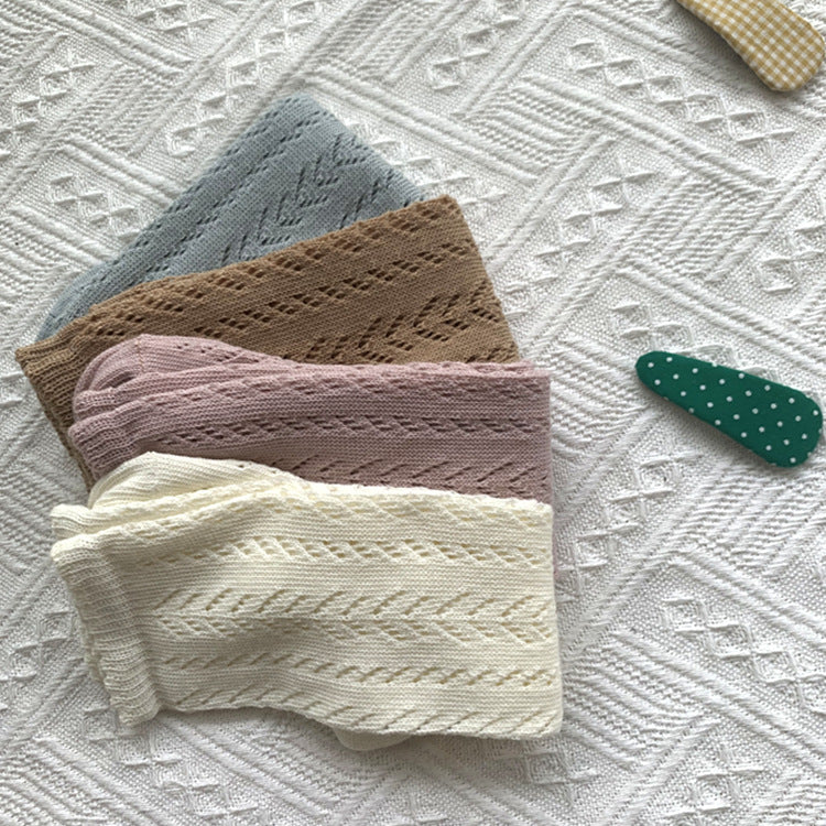 Calcetines de tubo medianos para niños huecos finos de algodón al por mayor