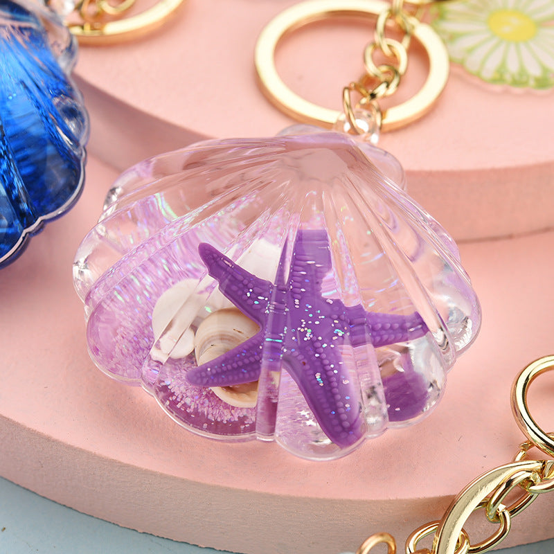 Wholesale Acrylic Starfish Pendant Beach Creature Keychain