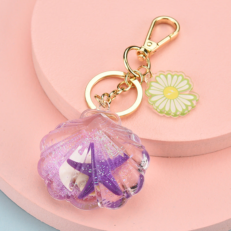 Wholesale Acrylic Starfish Pendant Beach Creature Keychain