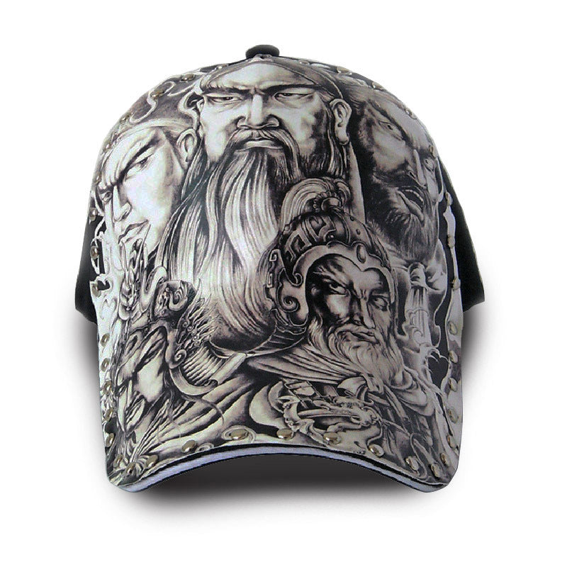 Wholesale Polyester Cotton Tattoo Print 3d Hard Top Baseball Cap