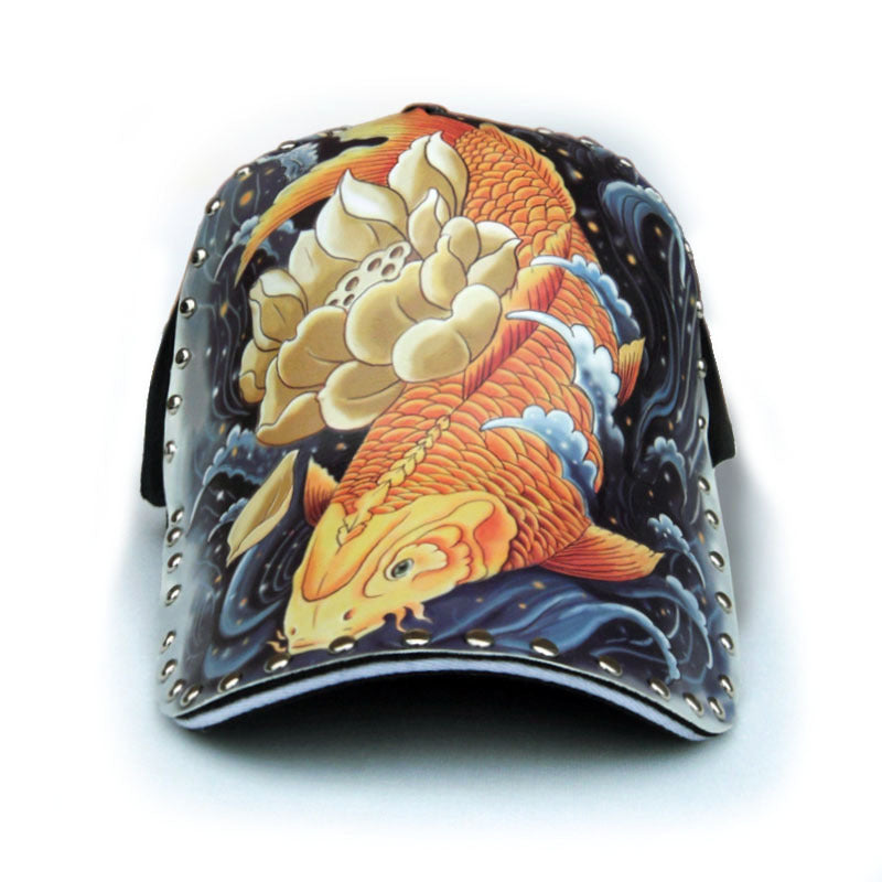 Wholesale Polyester Cotton Tattoo Print 3d Hard Top Baseball Cap