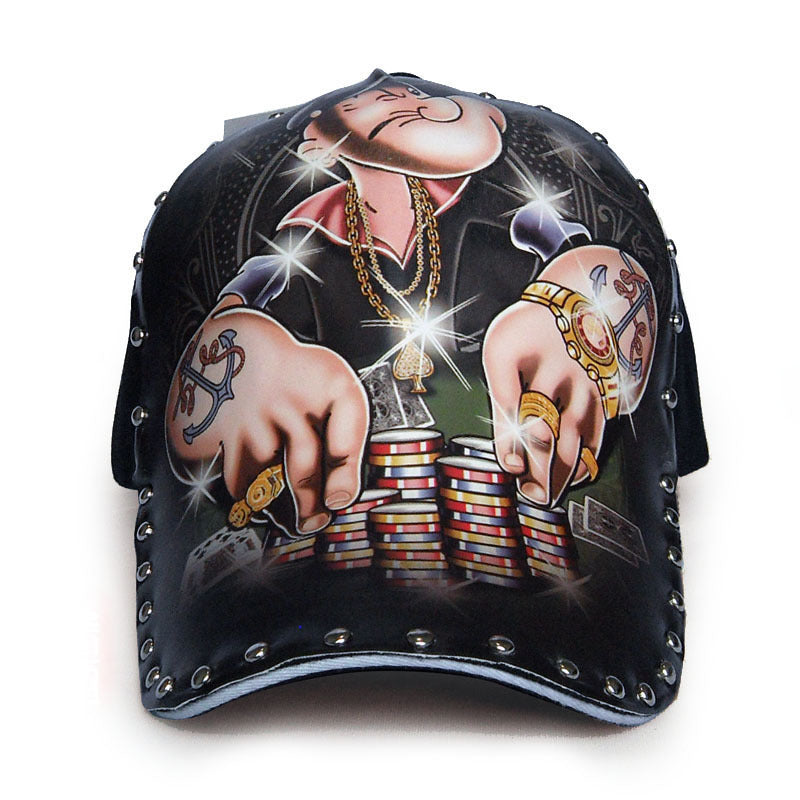 Wholesale Polyester Cotton Tattoo Print 3d Hard Top Baseball Cap