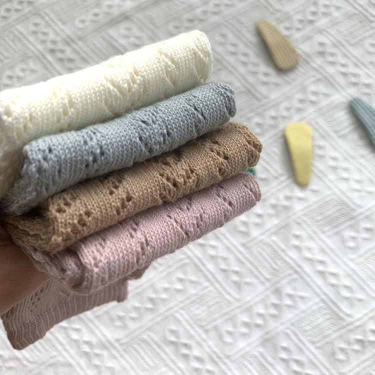 Calcetines de tubo medianos para niños huecos finos de algodón al por mayor