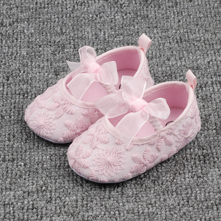 Zapatos de seda para bebés suaves de 0-1 años al por mayor 0-1 años