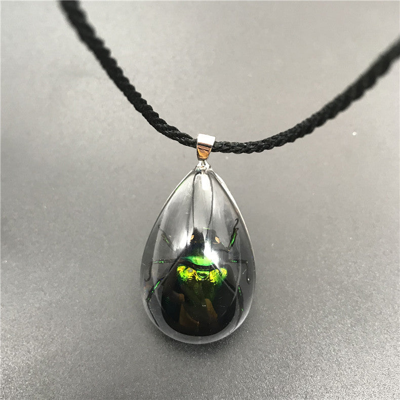 Wholesale 6pcs/pack Transparent Insect Resin Necklace