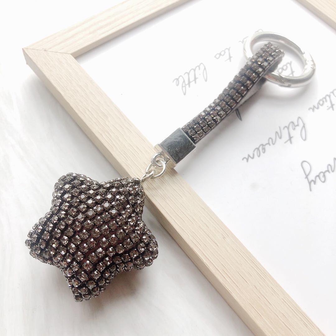 Wholesale Rhinestone Pentagram Love Keychain