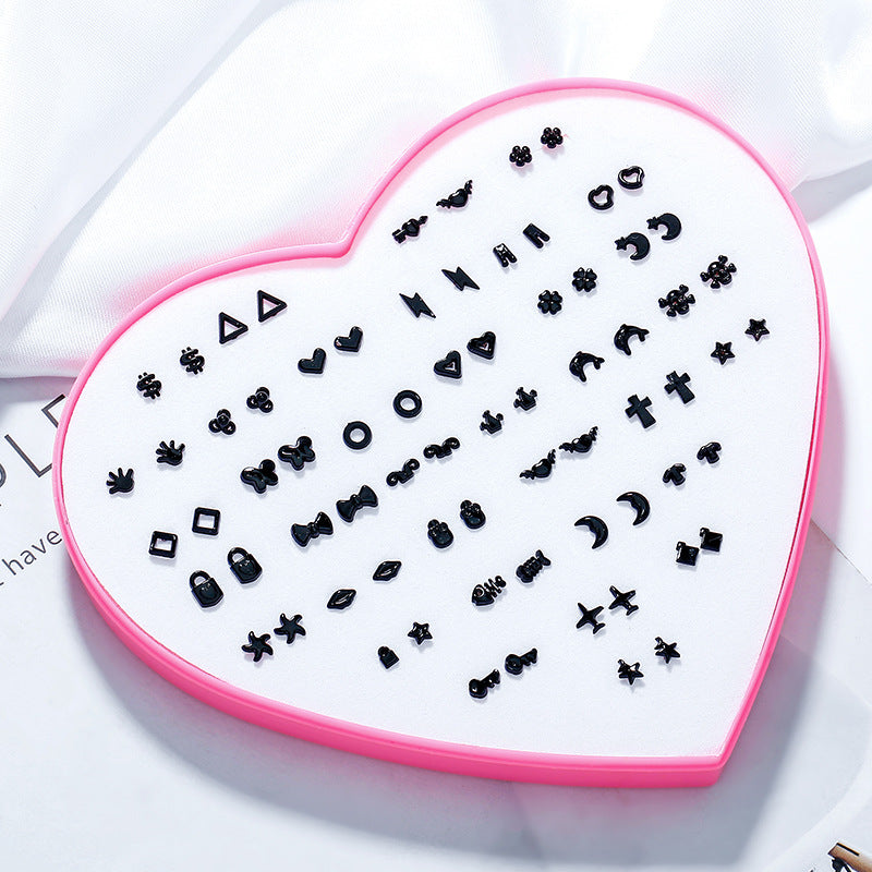 Wholesale 36 Pairs/Box Plastic Flower Ear Studs Set