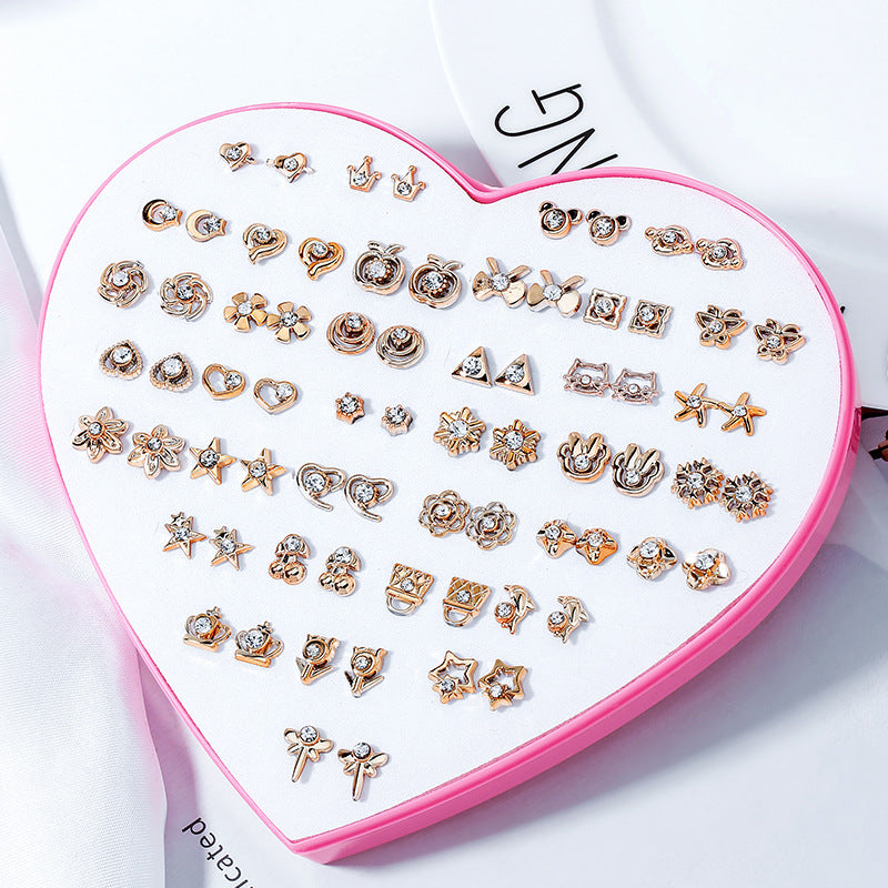 Wholesale 36 Pairs/Box Plastic Flower Ear Studs Set