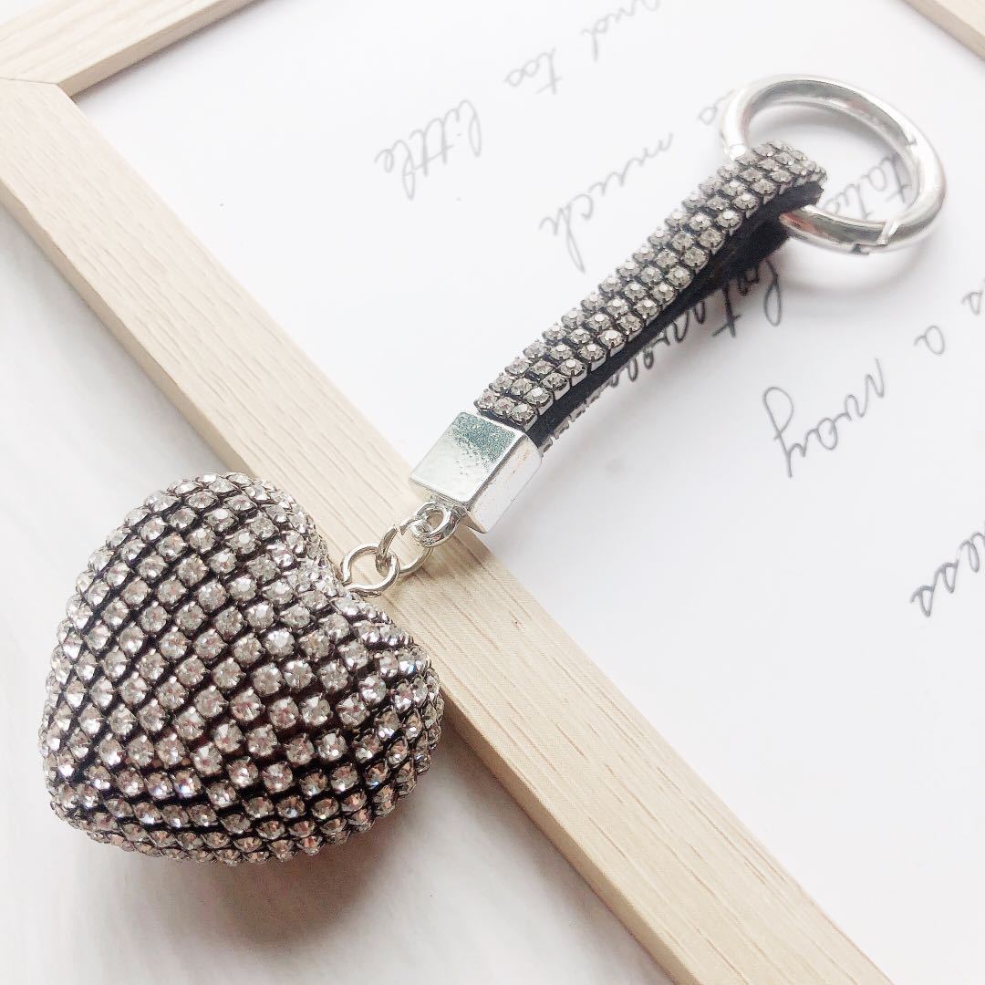 Wholesale Rhinestone Pentagram Love Keychain