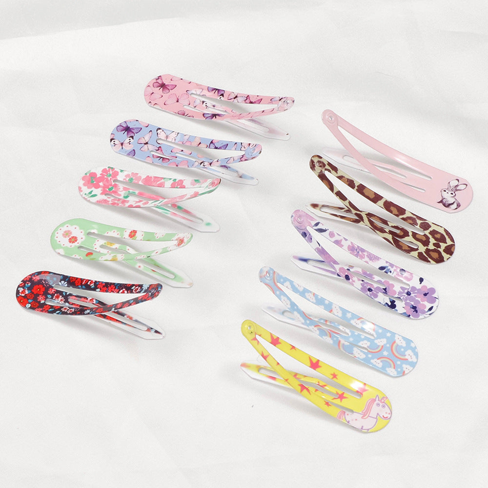 Wholesale Painted Water Drop Candy Color Kids Hair Clips