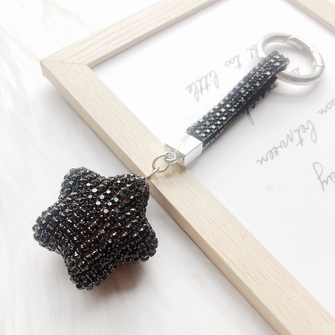 Wholesale Rhinestone Pentagram Love Keychain