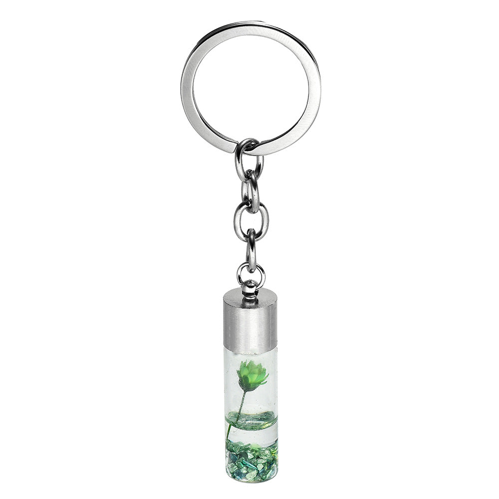 Wholesale Mother's Day Plant Dried Flower Glass Vase Keychain