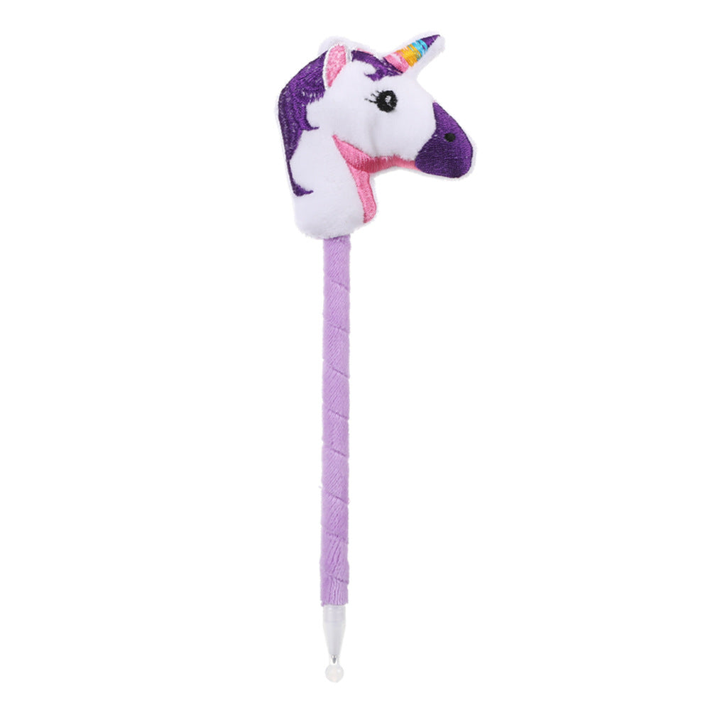 Wholesale Plastic Unicorn Cartoon Plush Ballpoint Pen