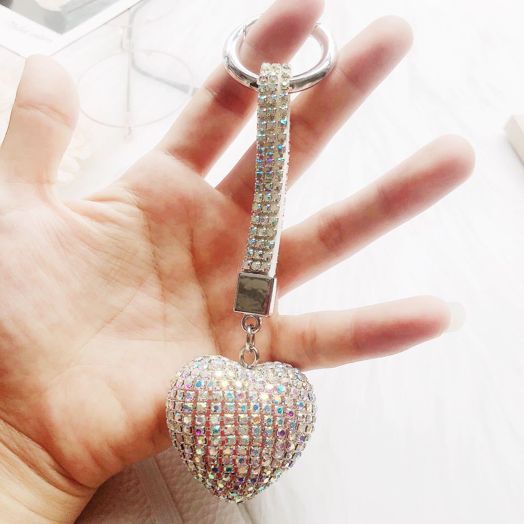 Wholesale Rhinestone Pentagram Love Keychain