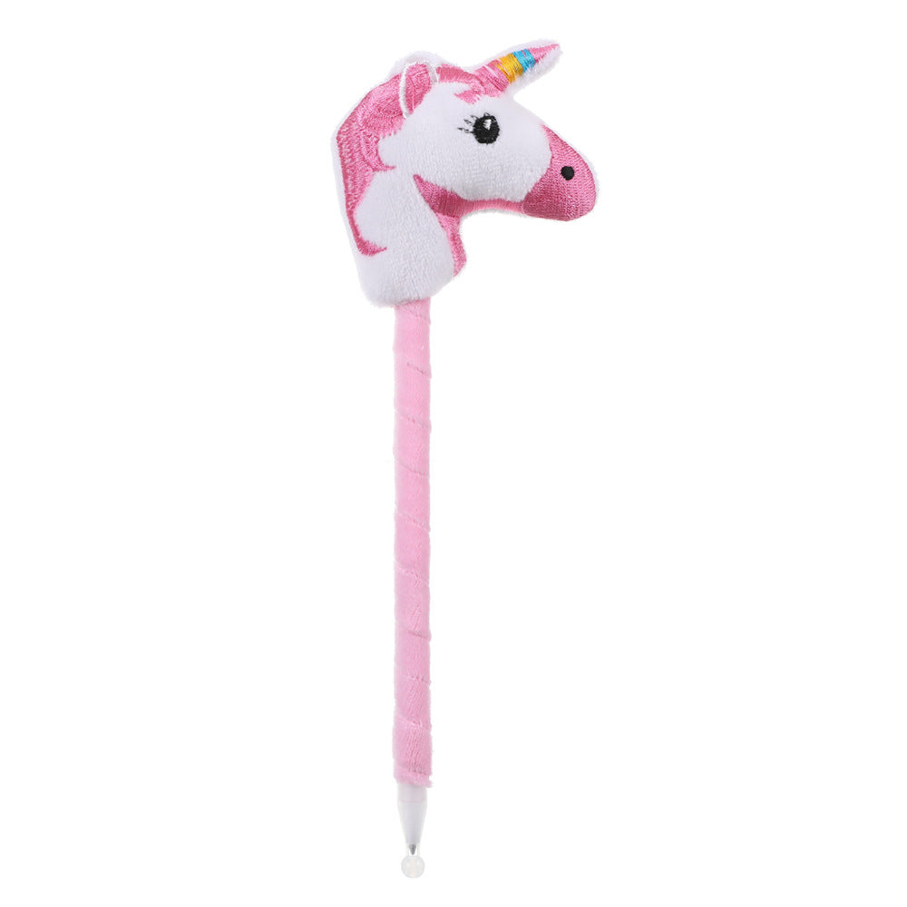Wholesale Plastic Unicorn Cartoon Plush Ballpoint Pen