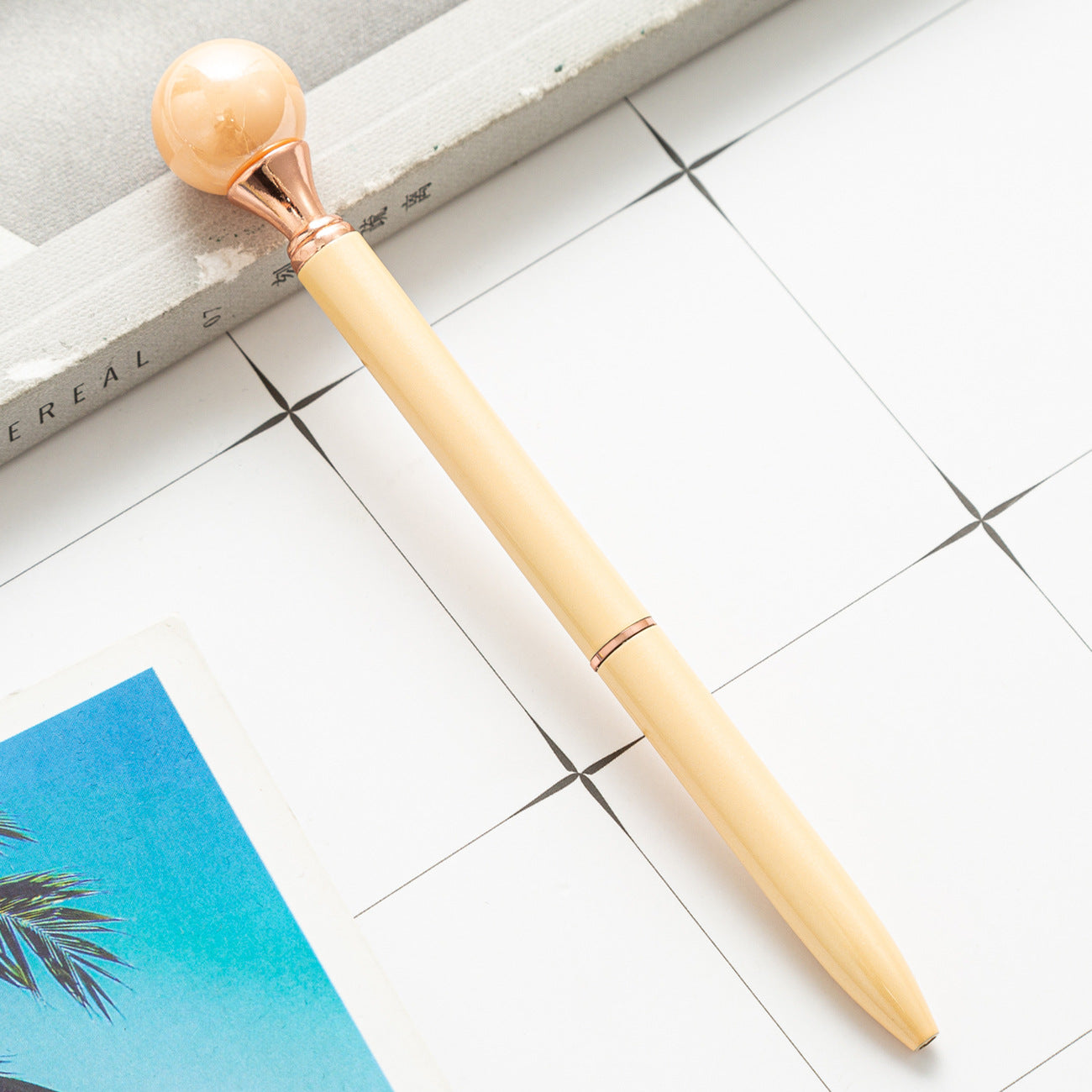 Venta al por mayor Bolígrafo giratorio de metal perlado