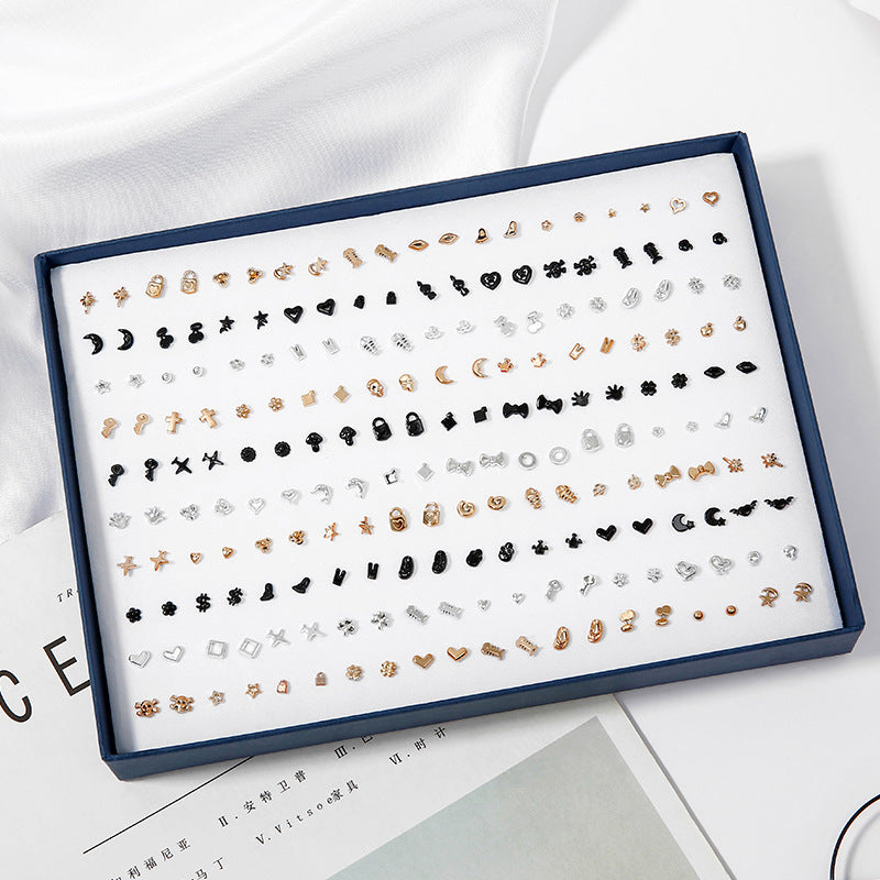 Venta al por mayor 100 pares/caja de pendientes de diamantes de imitación