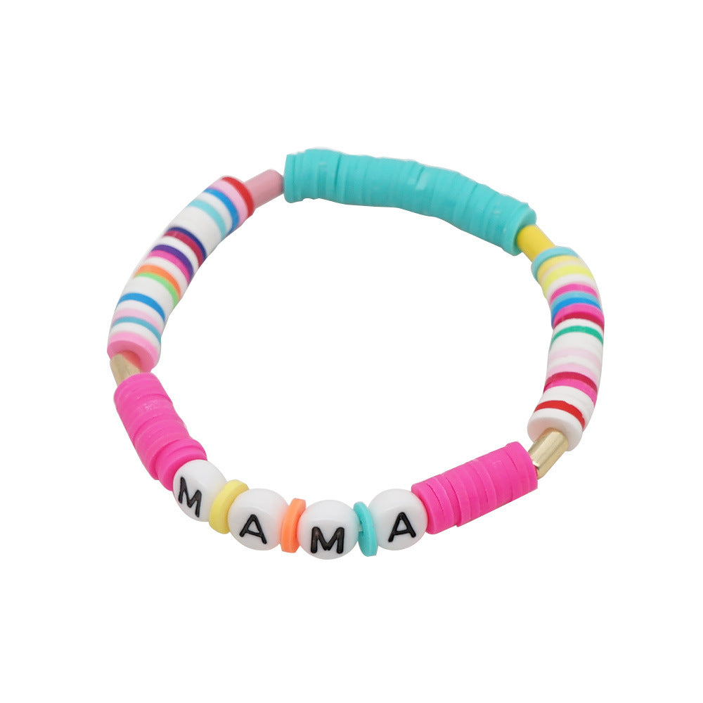 Pulsera De Perlas De Alfabeto De Color Estilo Playa al por mayor