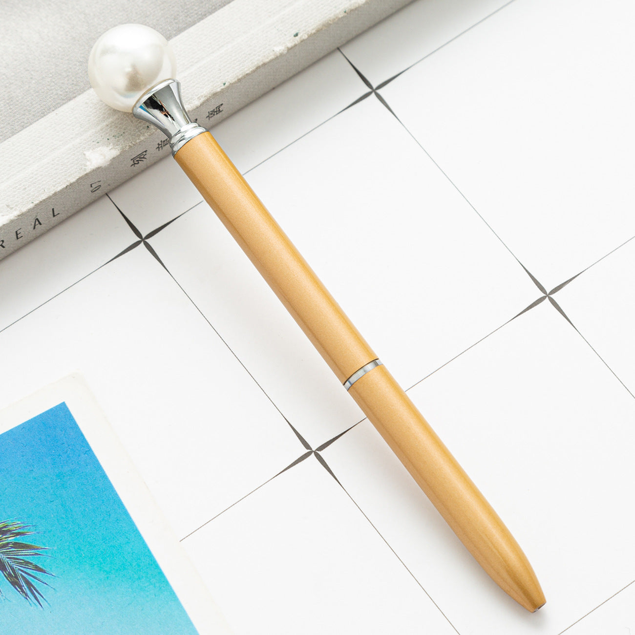 Venta al por mayor Bolígrafo giratorio de metal perlado