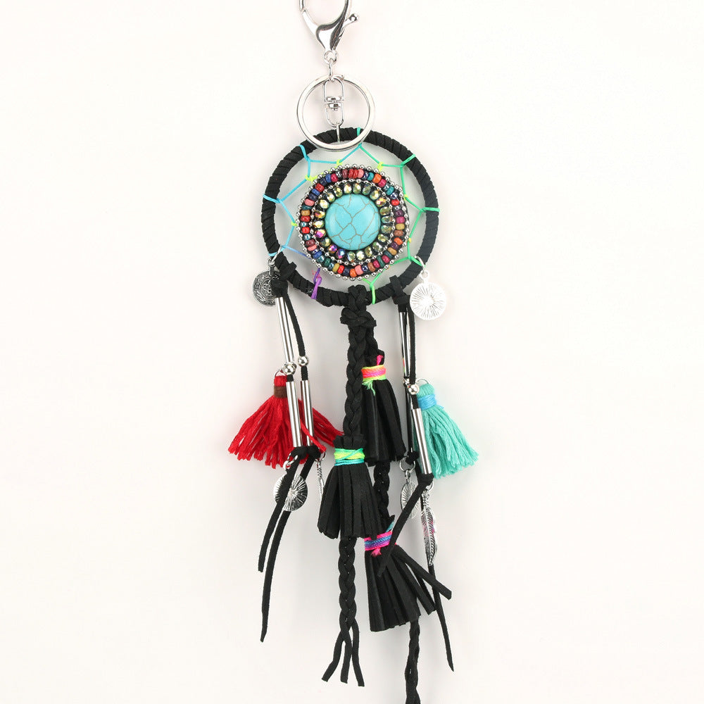 Wholesale Ethnic Color Tassel Grass Keychain Canvas