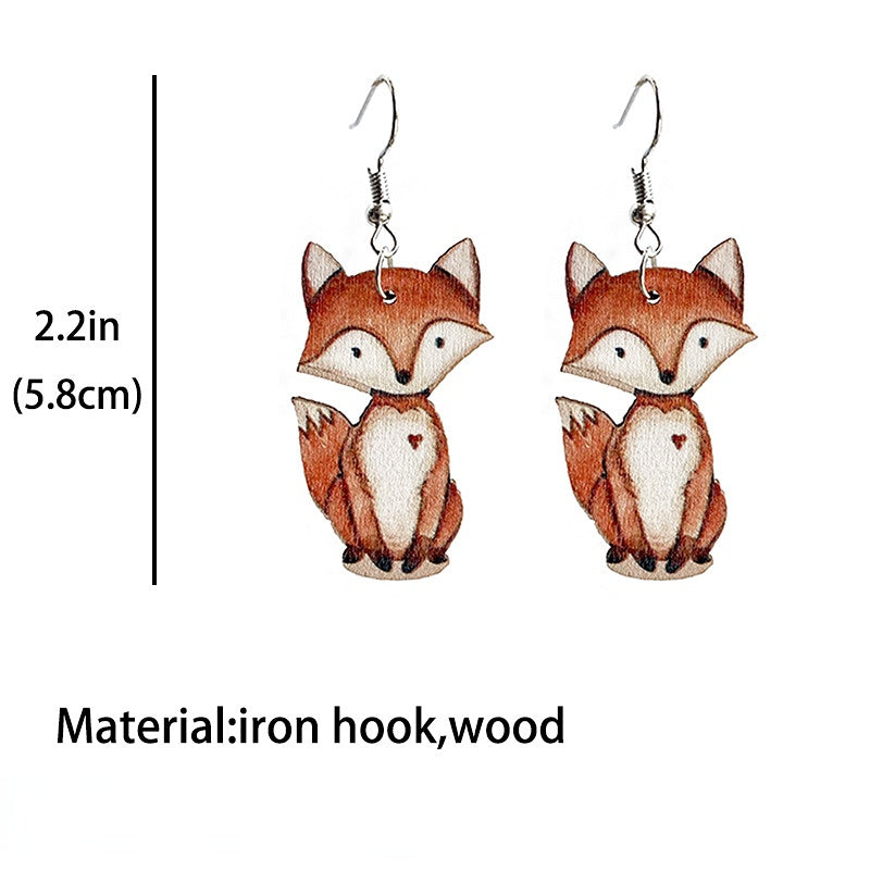 Wholesale 3Pairs/Pack Animal Wood Earrings