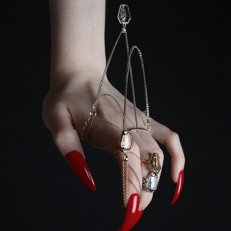 Wholesale Goth Theme Vintage Rose Coffin Alloy Rings