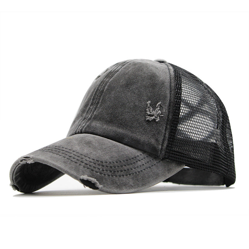 Gorra de béisbol de cola de caballo cruzada con banda elástica de algodón al por mayor