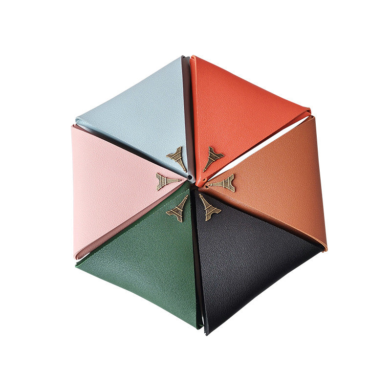 Wholesale Triangle Calfskin Coin Purse