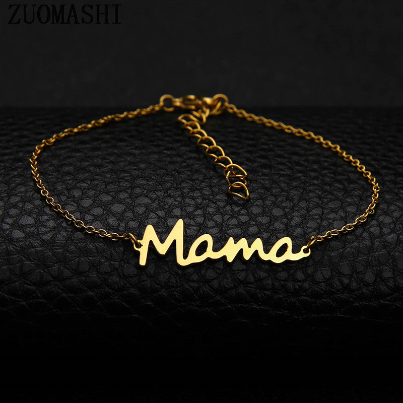 Wholesale Mama Mother's Day Titanium Steel Necklace Set