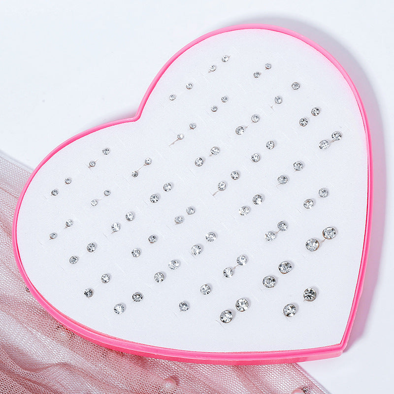 Wholesale 36 Pairs/Box Plastic Flower Ear Studs Set