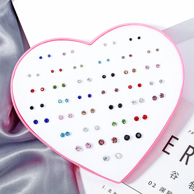 Wholesale 36 Pairs/Box Plastic Flower Ear Studs Set