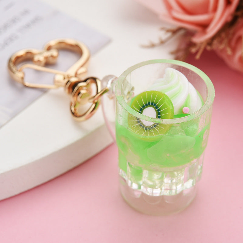 Llavero creativo al por mayor del helado de la fruta de la simulación de acrílico