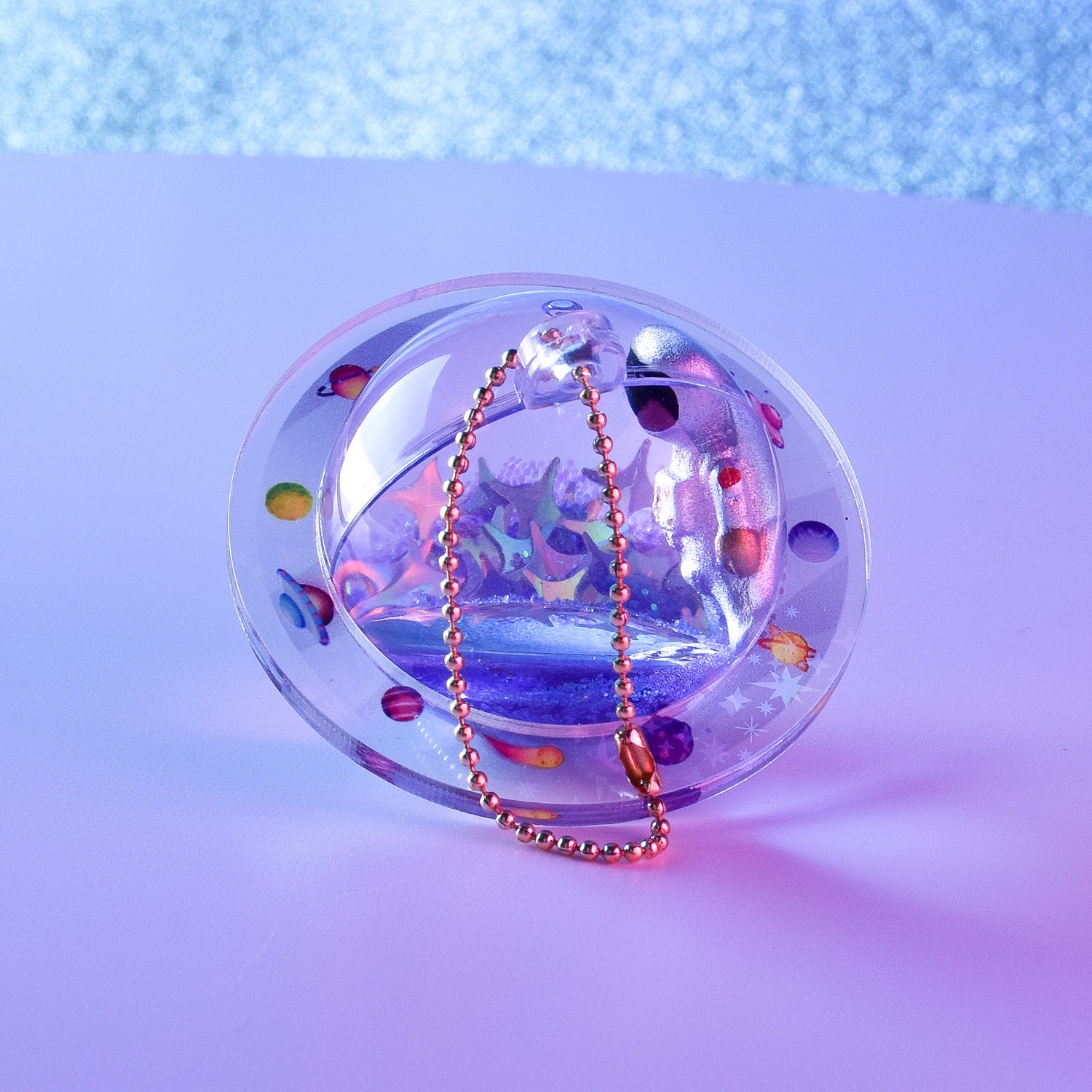 Wholesale Plastic Liquid Quicksand Astronaut Keychain