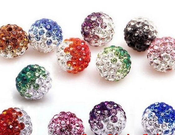 Wholesale 50PCS 6 Rows of High Quality 10mm Double Hole Shambhala Full Drill DIY Polymer Clay Beads