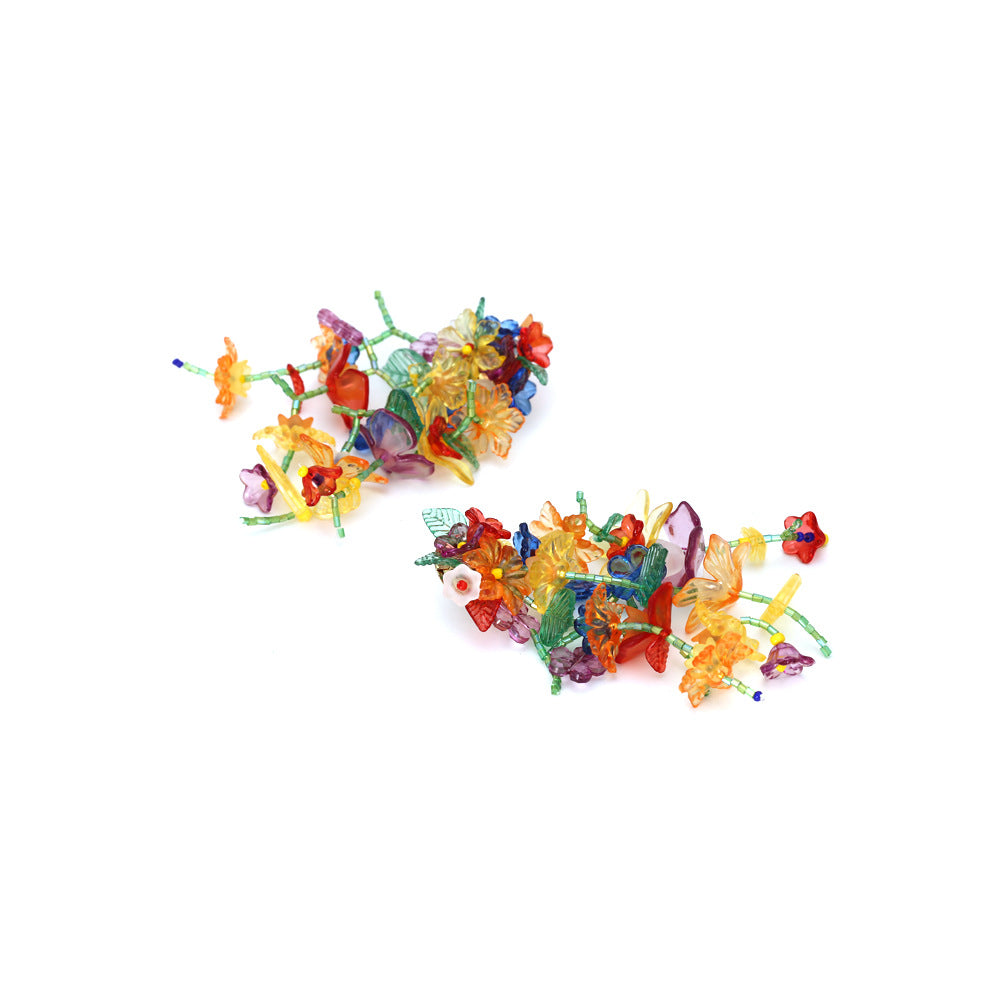 Wholesale Personality Handwoven Flower Tassel Earrings Alloy