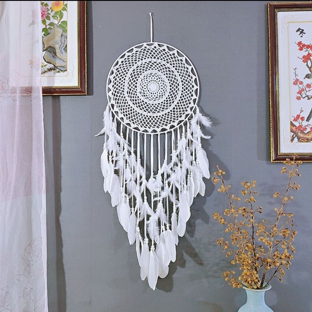 Wholesale Cotton Large Dream Catcher Feather Charm Pendant