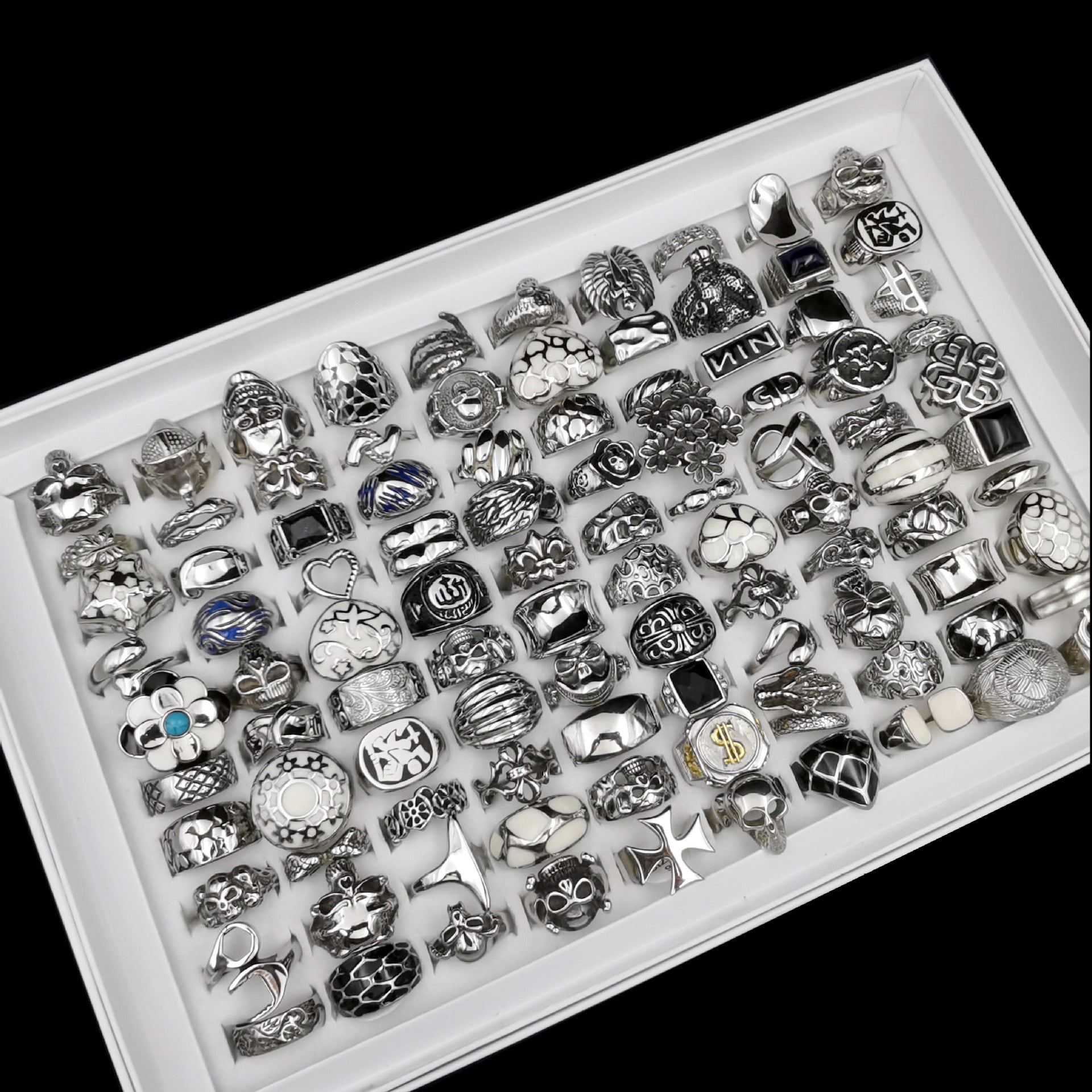 Anillos De Acero Inoxidable De Calavera De Goteo De Aceite al por mayor