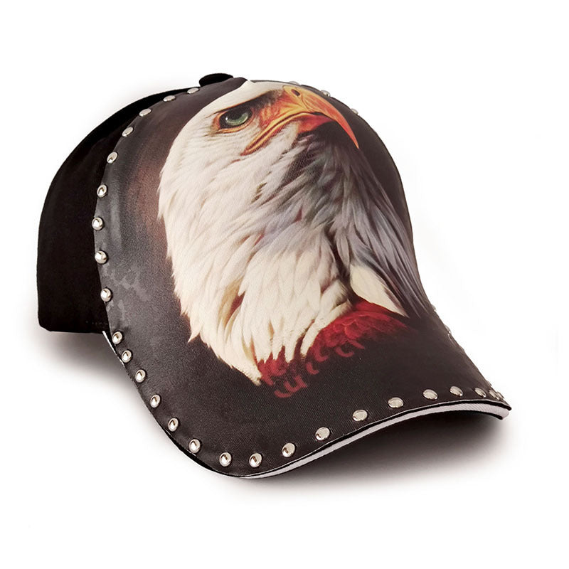 Wholesale Cotton Rivet Eagle 3D Printing Peaked Cap