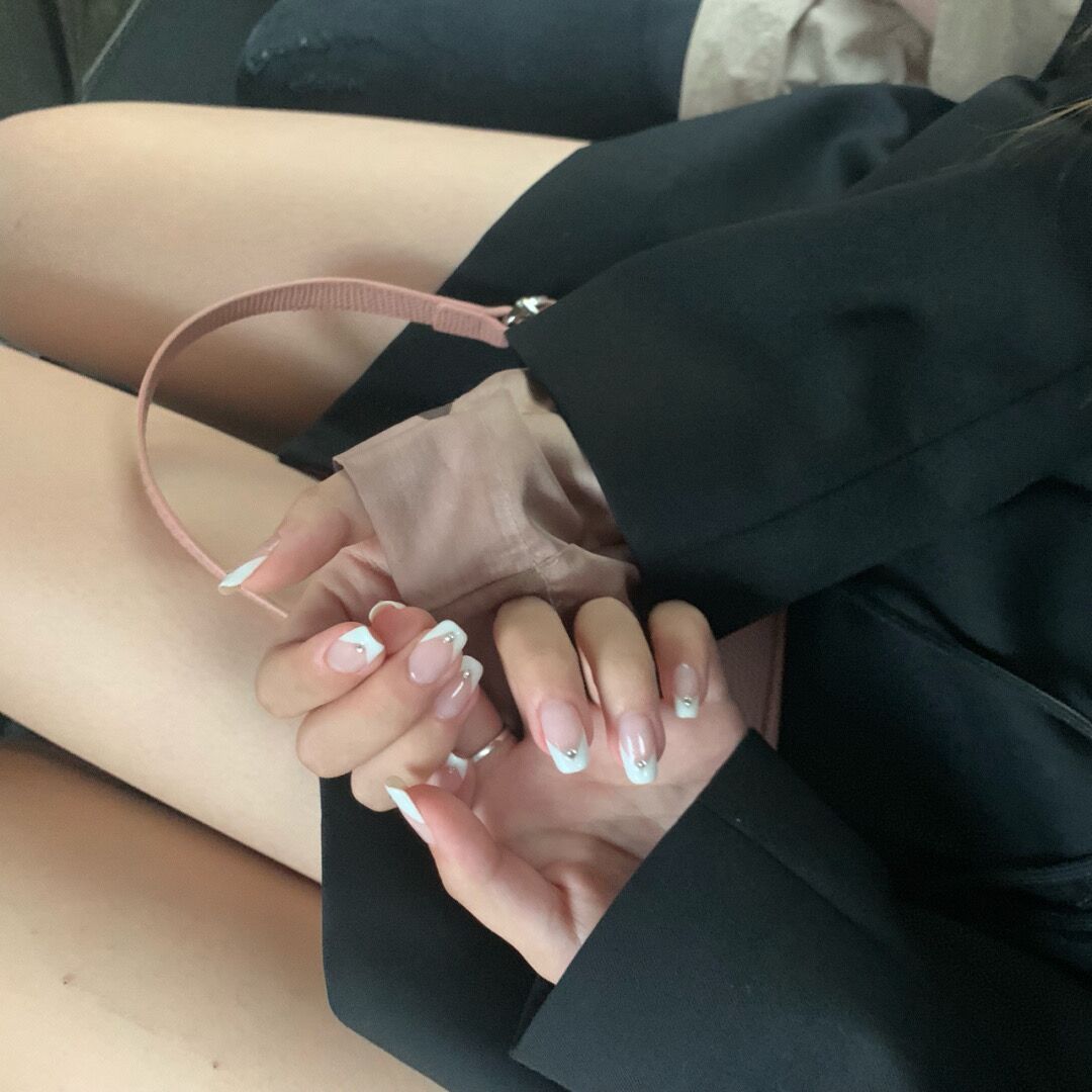 Parches De Uñas De Diamantes De Imitación Franceses De Borde Biselado al por mayor