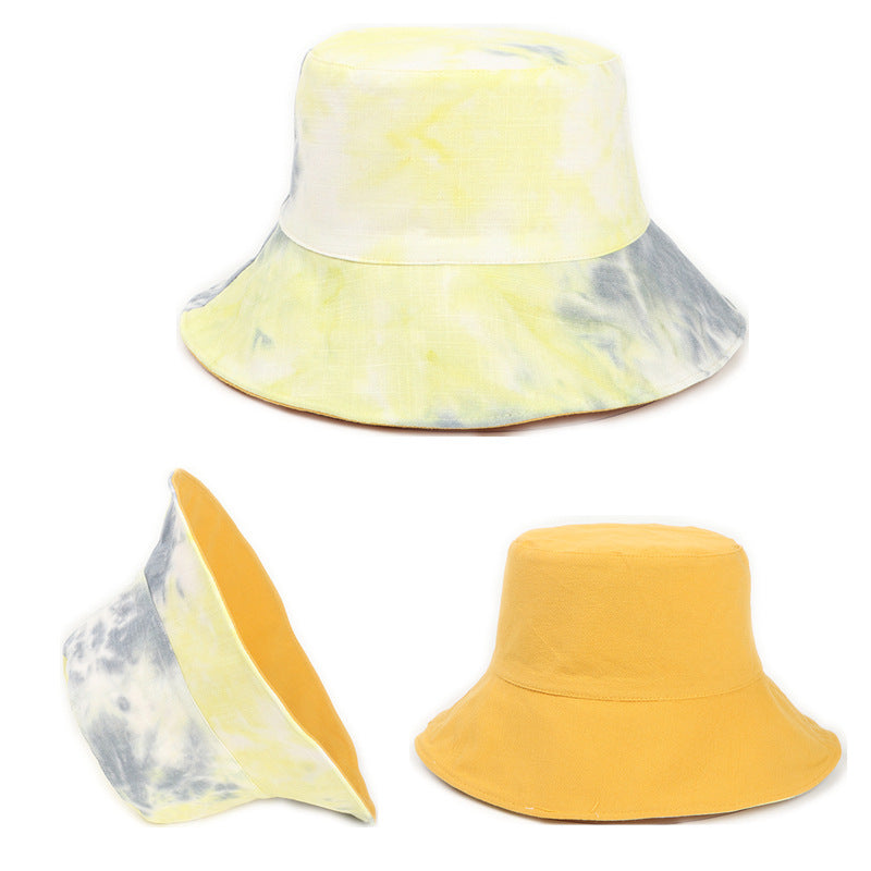 Sombrero de pescador de doble cara teñido con corbata de algodón y lino al por mayor