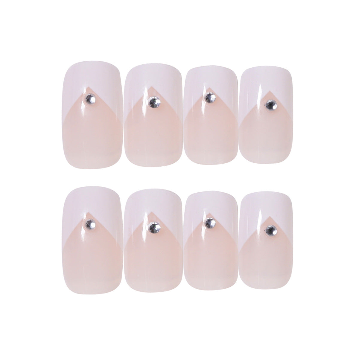 Parches De Uñas De Diamantes De Imitación Franceses De Borde Biselado al por mayor