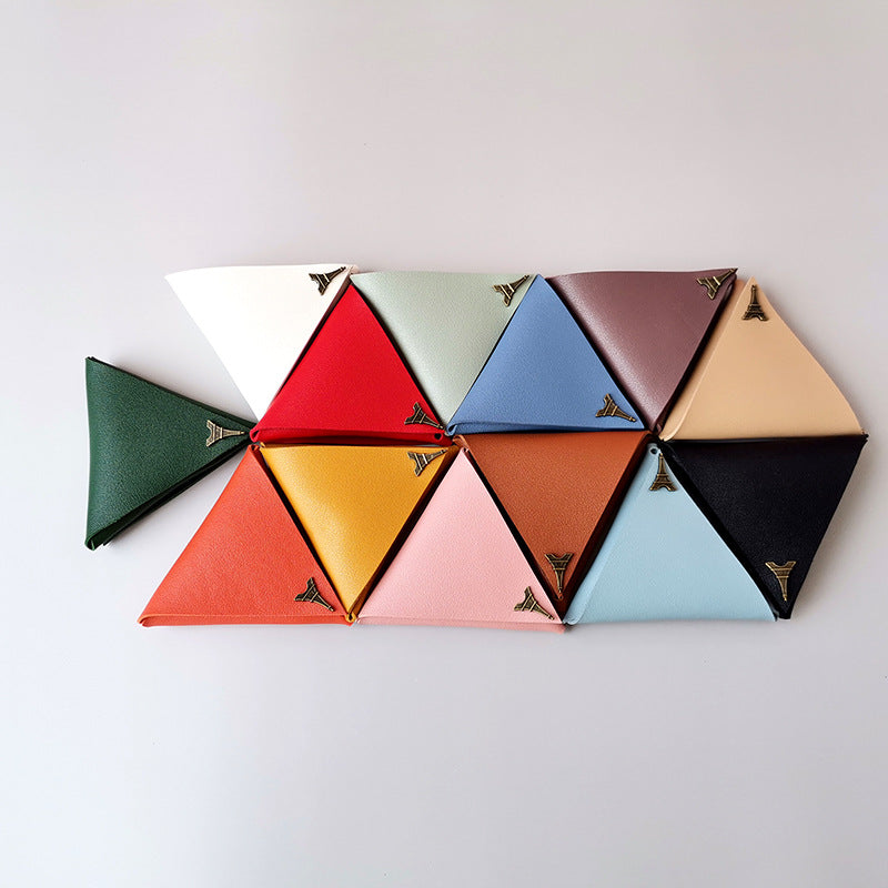 Wholesale Triangle Calfskin Coin Purse