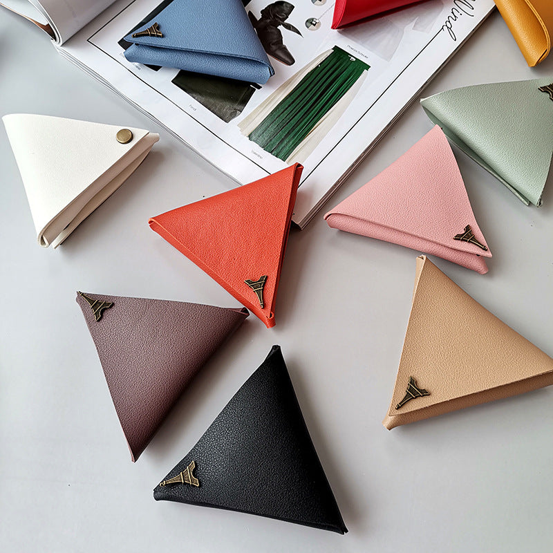 Wholesale Triangle Calfskin Coin Purse