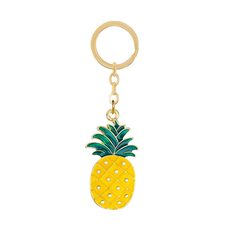 Wholesale Pineapple Strawberry Fruit Plant Zinc Alloy Keychain