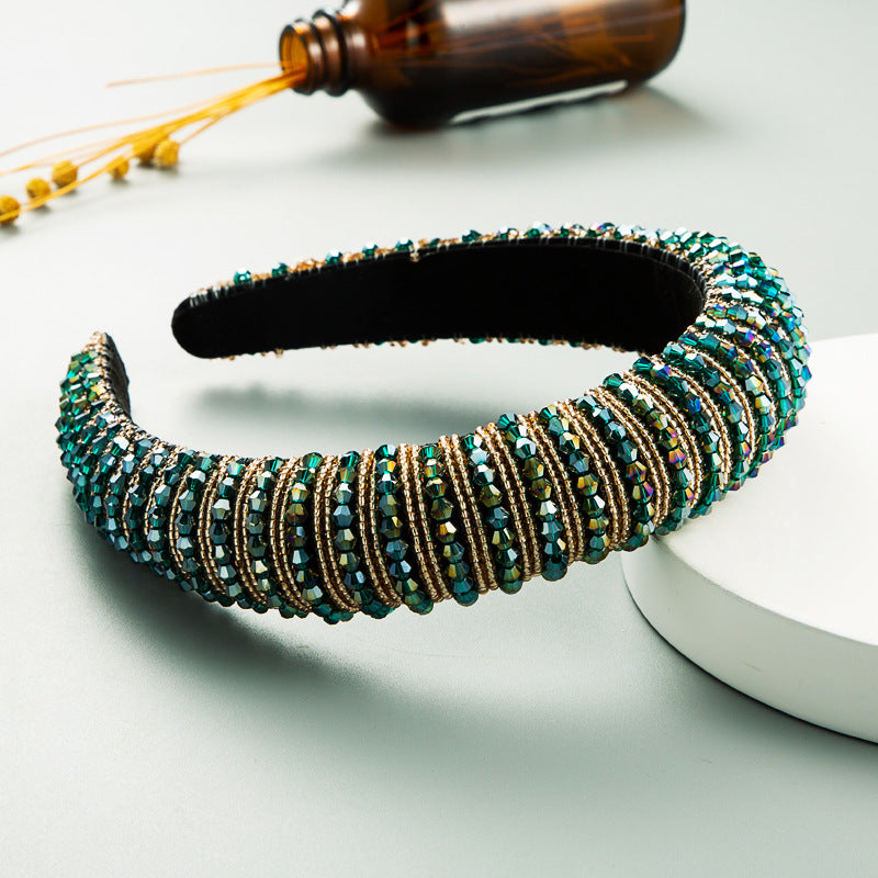 Venta al por mayor Diadema De Esponja Barroca Con Cuentas