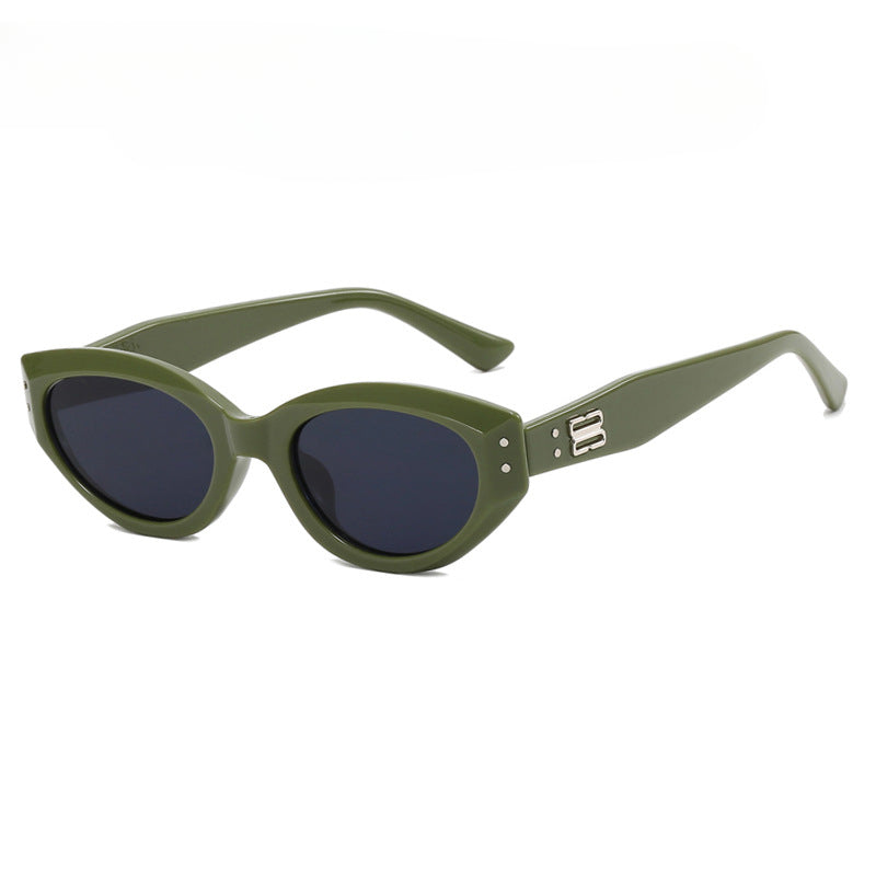 Wholesale Retro Narrow Frame Cat Eye PC Sunglasses